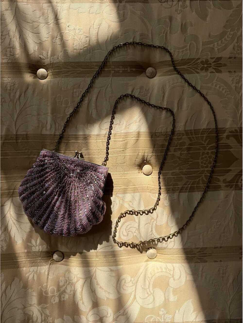 vintage seashell beaded purse